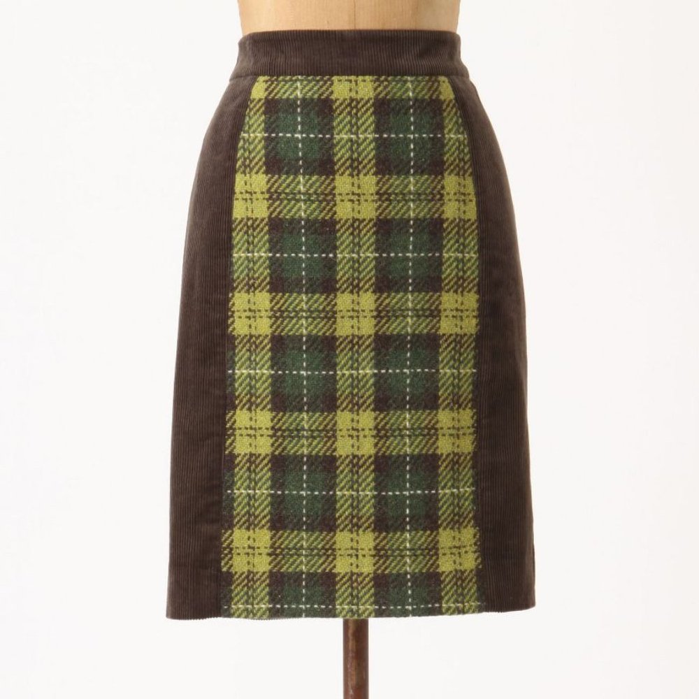 Maeve Plaid Swathe Pencil Skirt